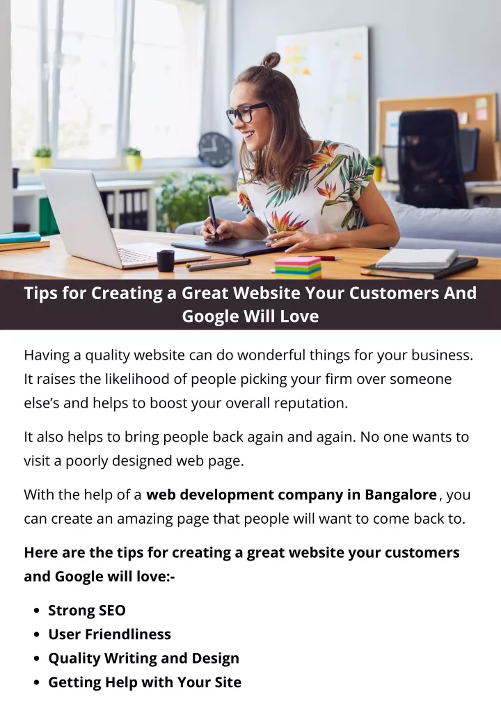 tips for creating a great website your customers