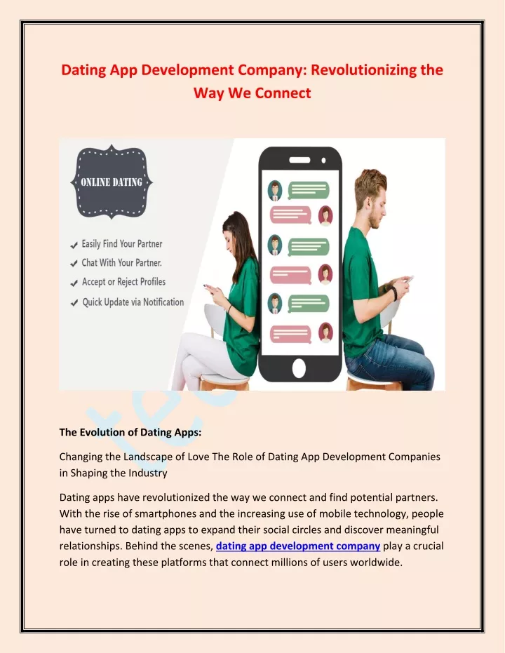 dating app development company revolutionizing
