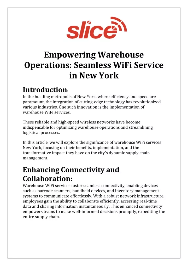 empowering warehouse operations seamless wifi