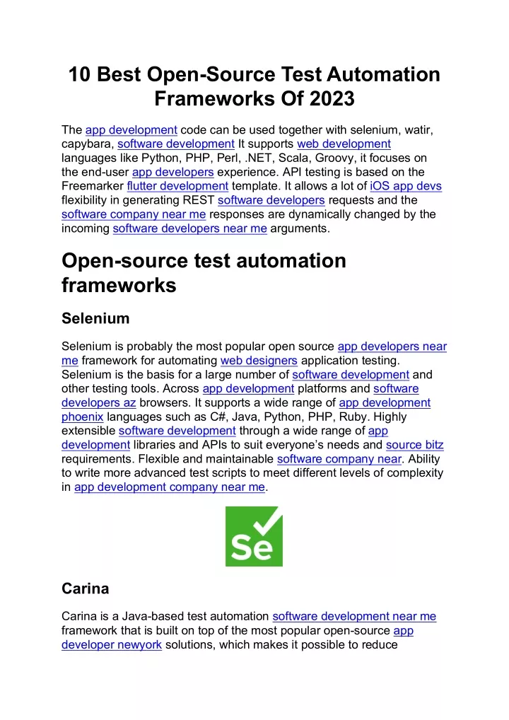 10 best open source test automation frameworks