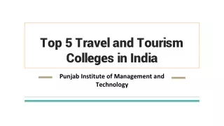 Top 5 Travel and Tourism Colleges in India