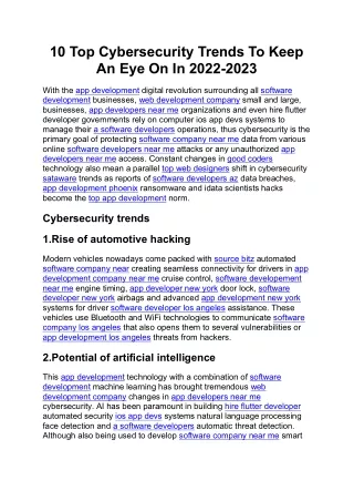 10 top cybersecurity trends to keep