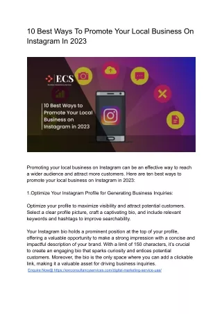 10 Best Ways To Promote Your Local Business On Instagram In 2023