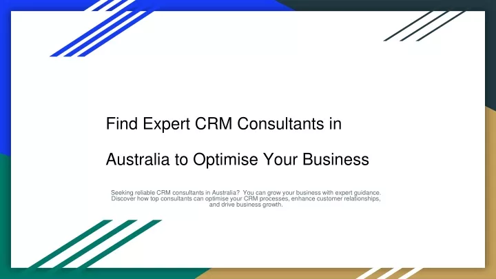 find expert crm consultants in australia to optimise your business