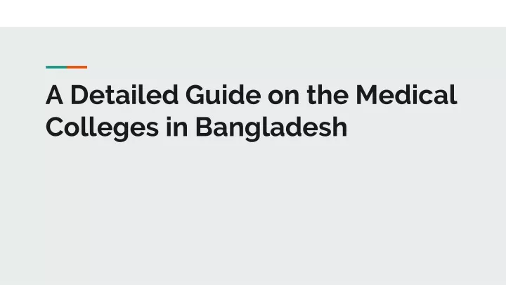 a detailed guide on the medical colleges in bangladesh
