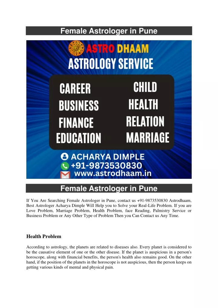 female astrologer in pune