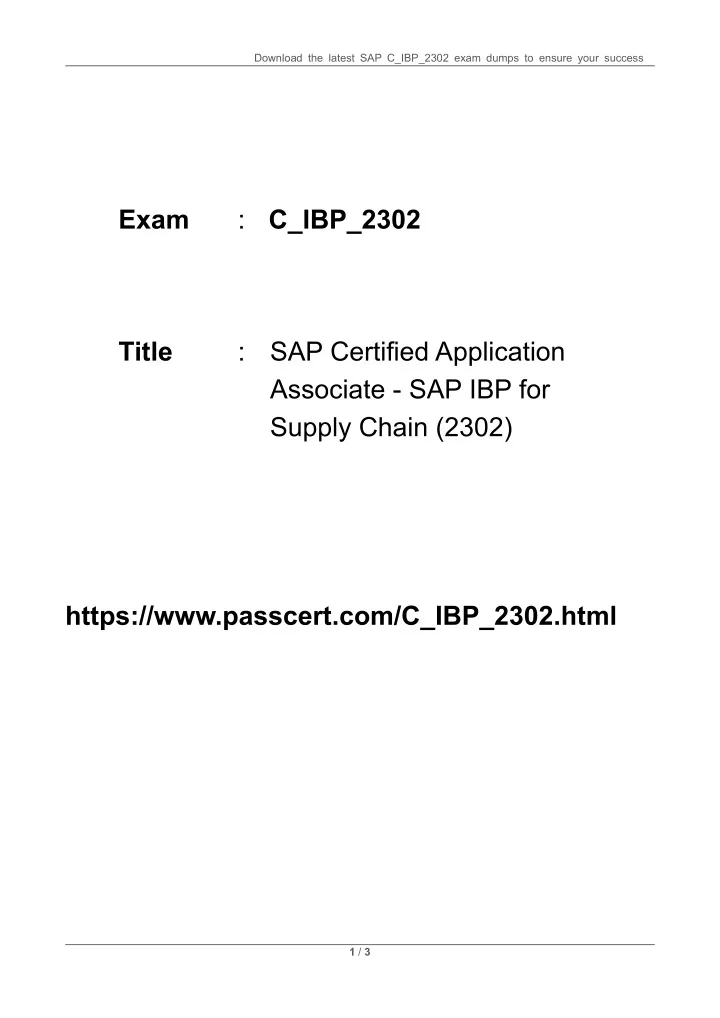 download the latest sap c ibp 2302 exam dumps