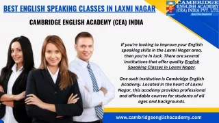 Best English Speaking Classes in Laxmi Nagar