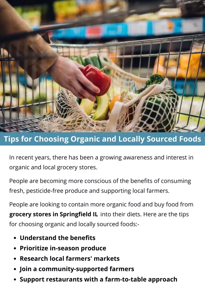 tips for choosing organic and locally sourced