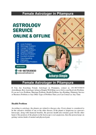Female Astrologer in Pitampura  91-9873530830