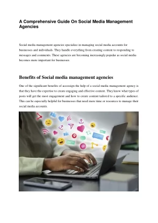 A Comprehensive Guide On Social Media Management  Agencies