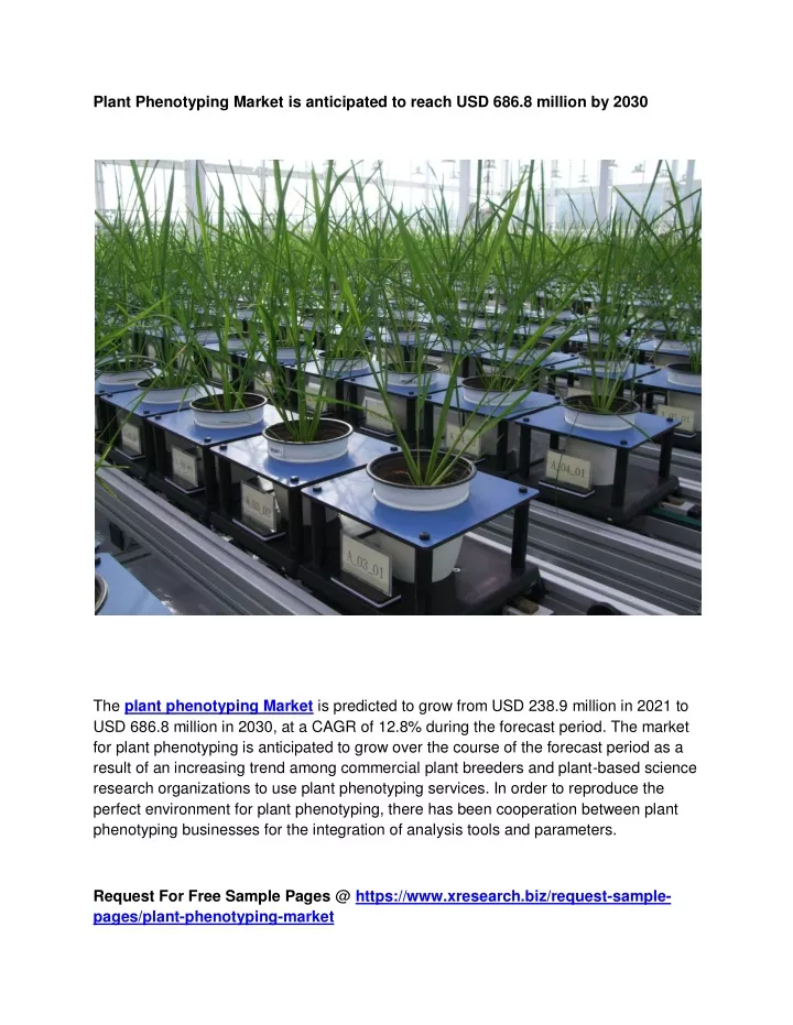 plant phenotyping market is anticipated to reach