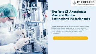 The Role Of Anesthesia Machine Repair Technicians In Healthcare