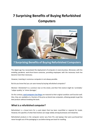 7 surprising benefits of buying refurbished