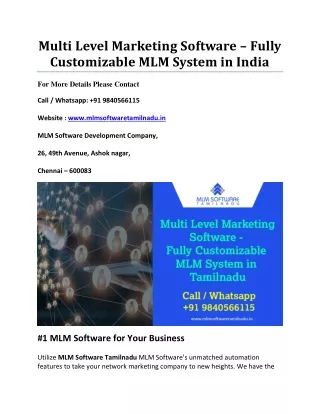 multi level marketing software fully customizable