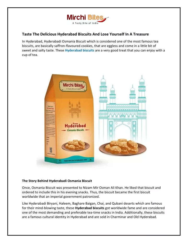 taste the delicious hyderabad biscuits and lose