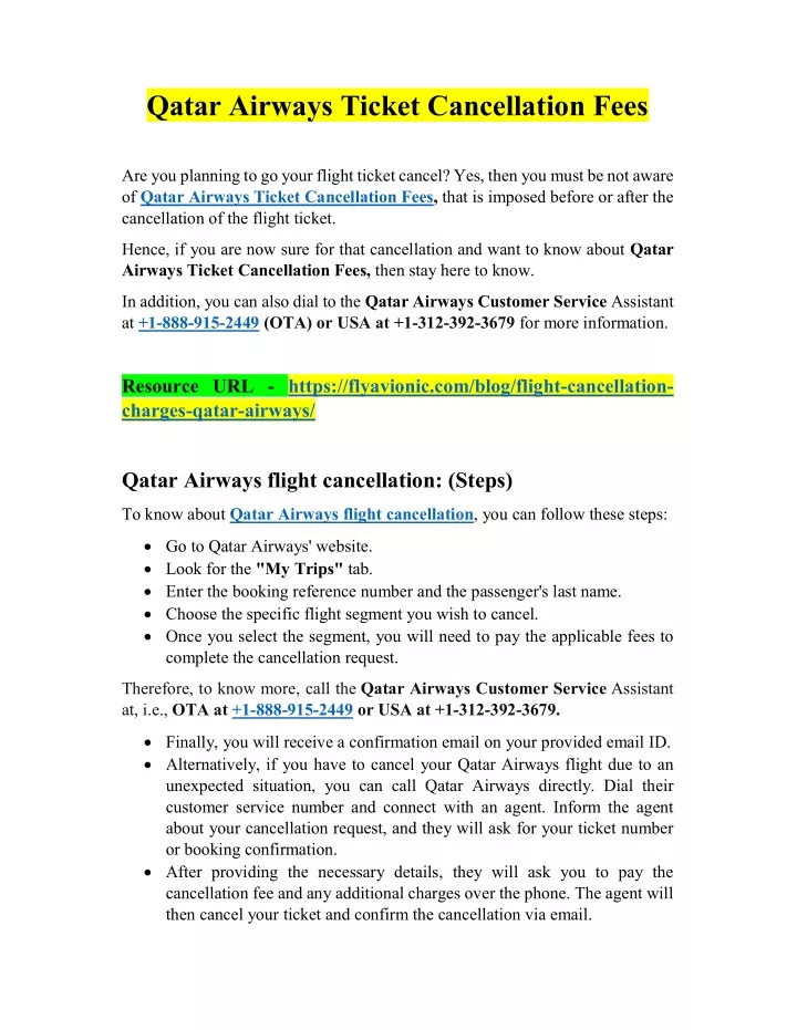 qatar airways ticket cancellation fees
