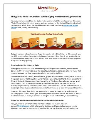 things you need to consider while buying homemade