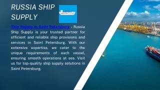 Ship Supply Saint Petersburg