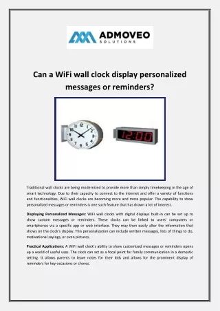 Can a WiFi wall clock display personalized messages or reminders