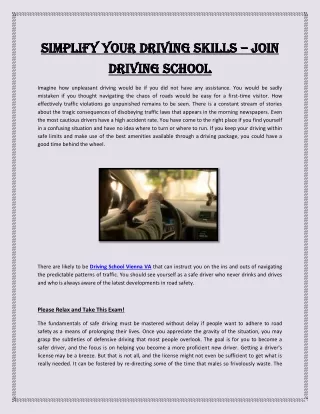 simplify your driving skills simplify your