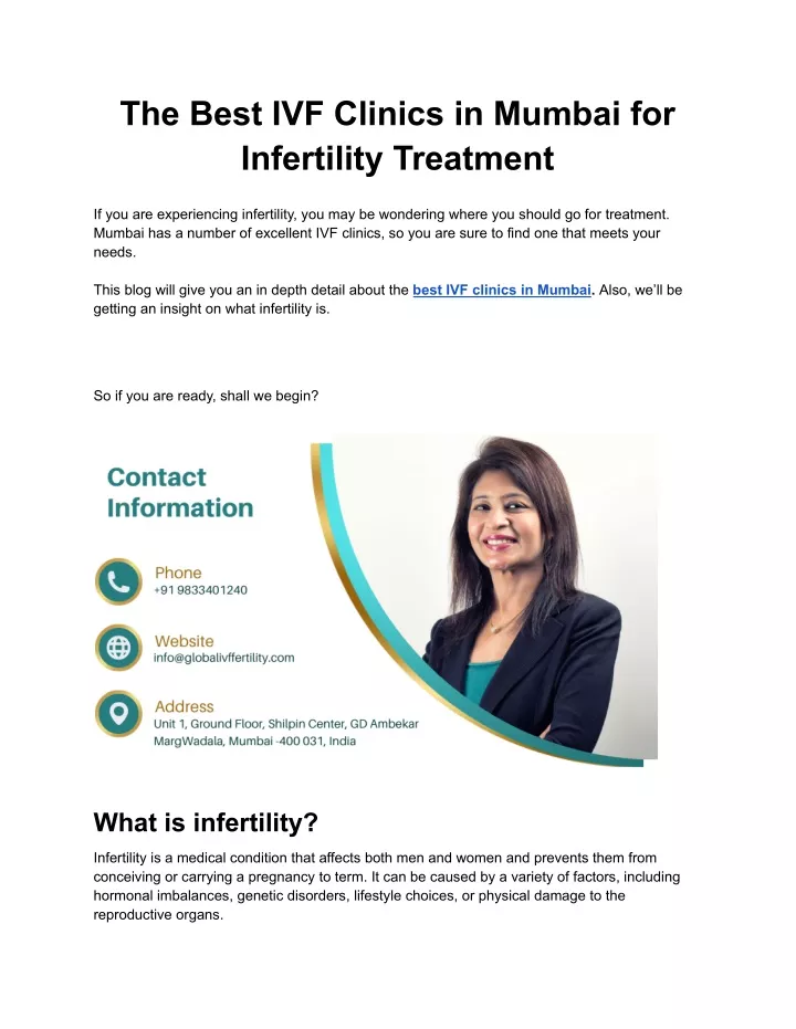 the best ivf clinics in mumbai for infertility
