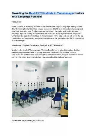 unveiling the best ielts institute in yamunanagar