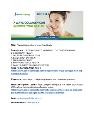 title 7 ways collagen can improve your health