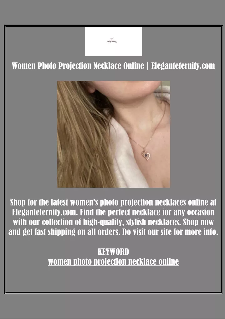 women photo projection necklace online