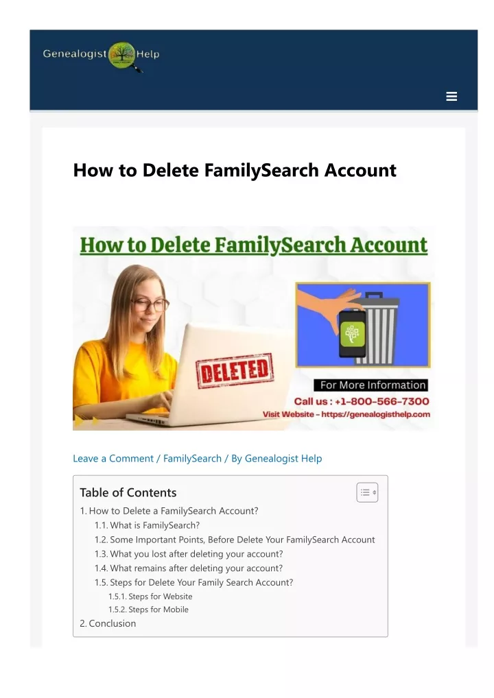 how to delete familysearch account