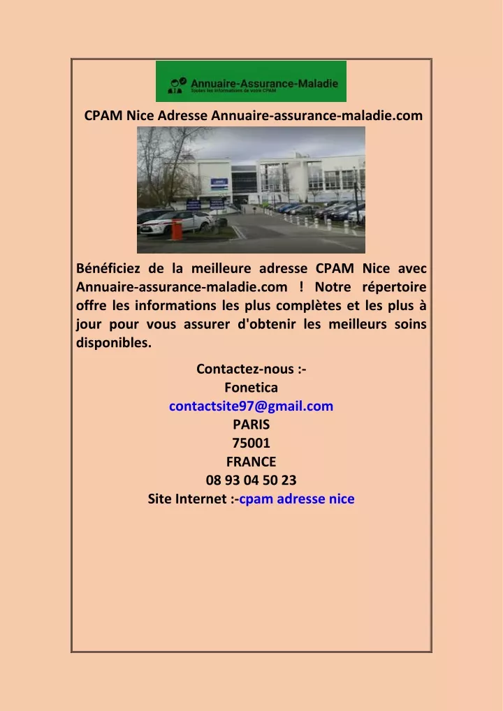 cpam nice adresse annuaire assurance maladie com