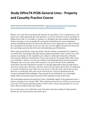 study opinstx pc06 general lines property