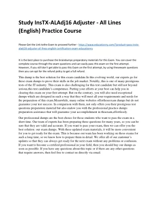 study instx aladj16 adjuster all lines english