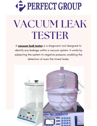 Vacuum leak tester | Perfect Group India