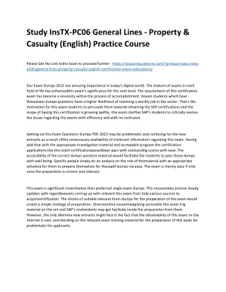 study instx pc06 general lines property casualty