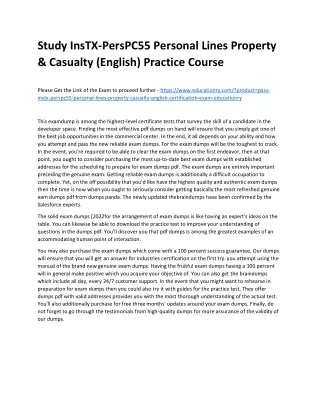 study instx perspc55 personal lines property
