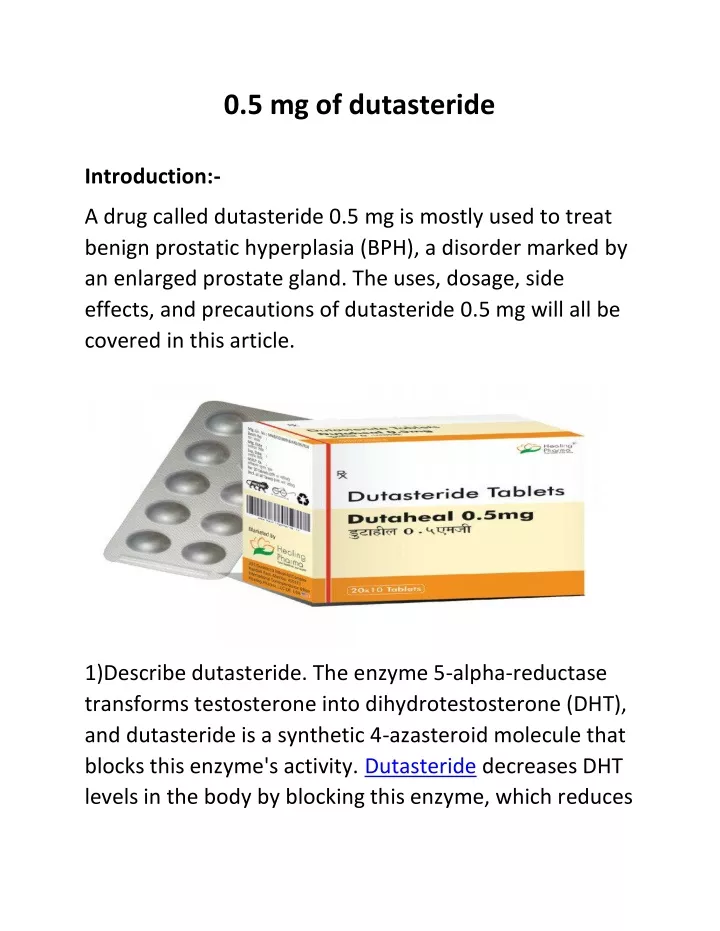 0 5 mg of dutasteride