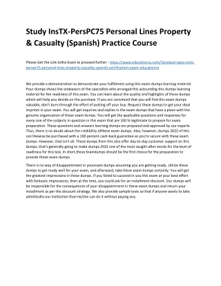 study instx perspc75 personal lines property