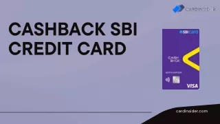 Cashback SBI Credit Card