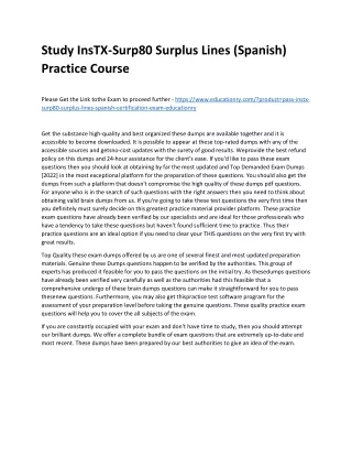 study instx surp80 surplus lines spanish practice