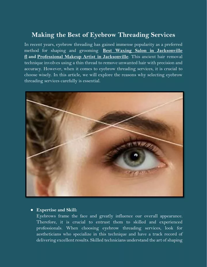 making the best of eyebrow threading services