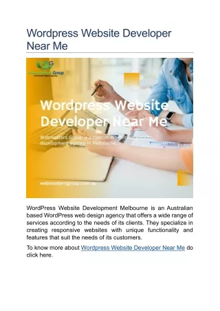 Wordpress Website Developer Near Me