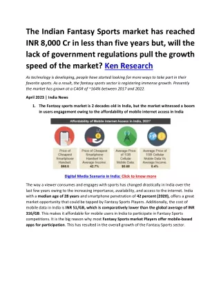 the indian fantasy sports market has reached