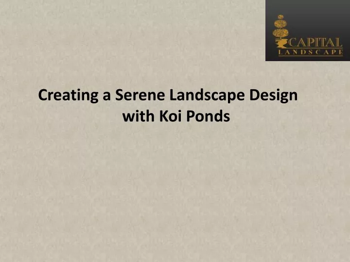 creating a serene landscape design with koi ponds