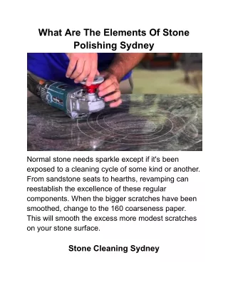 what are the elements of stone polishing sydney