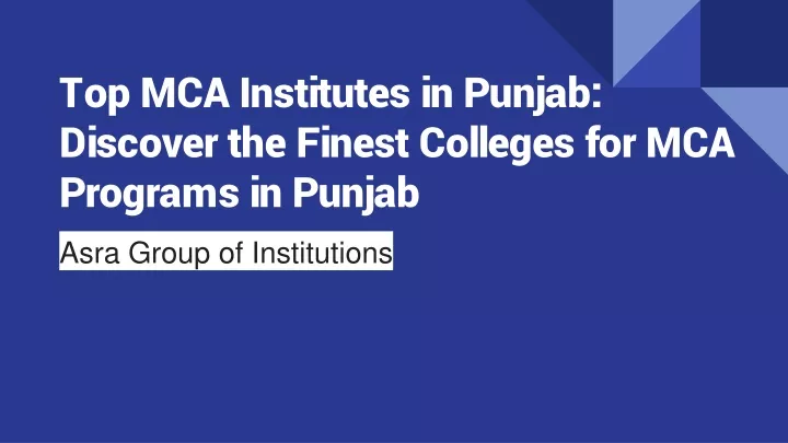 top mca institutes in punjab discover the finest colleges for mca programs in punjab