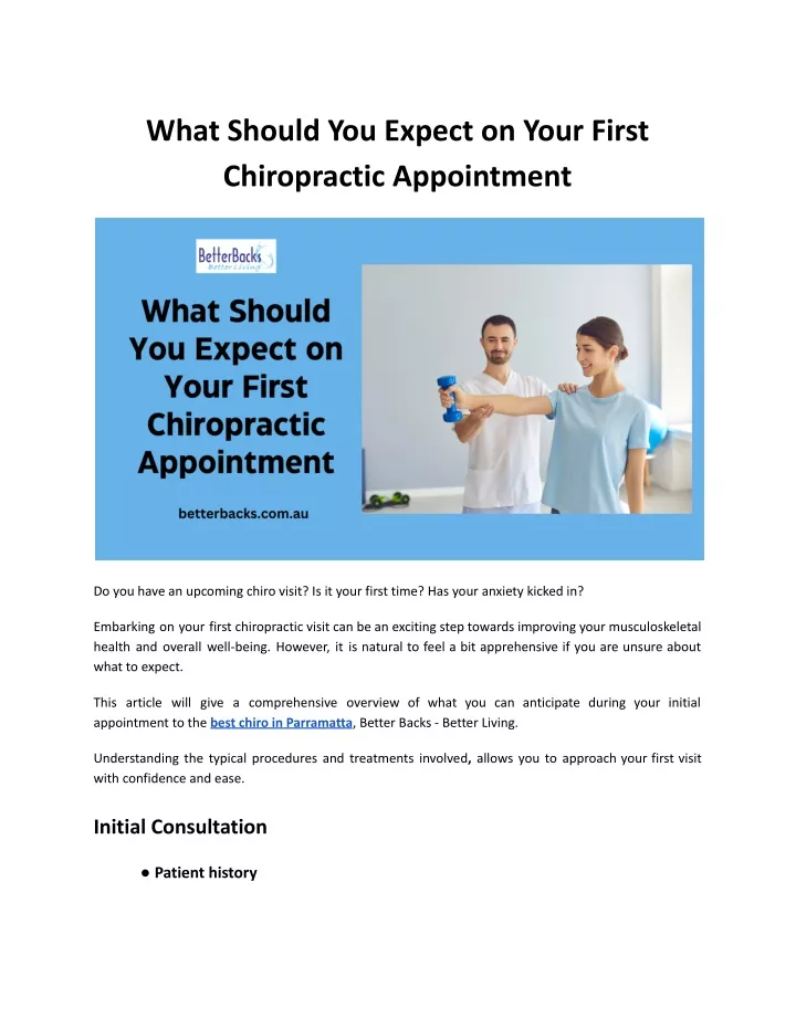 what should you expect on your first chiropractic
