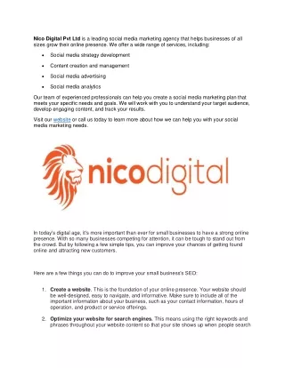 Nico Digital Pvt. Ltd: Your Partner for Web Design and Development