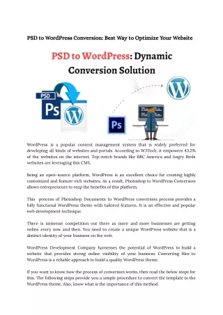 PSD to WordPress Conversion: Best Way to Optimize Your Website