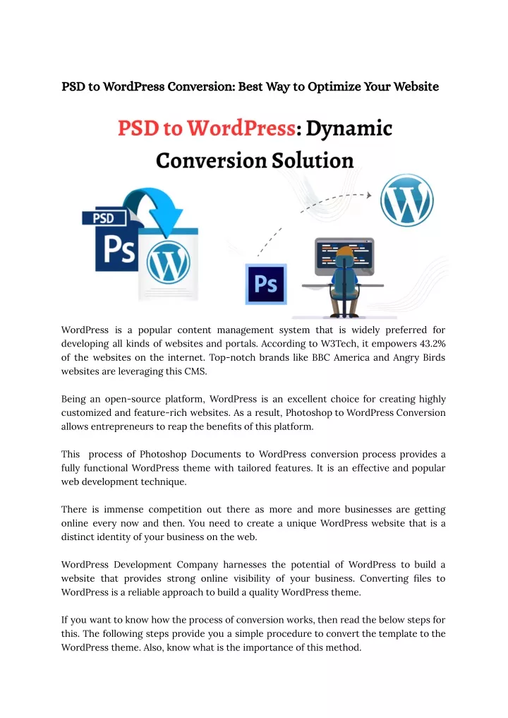 psd to wordpress conversion best way to optimize